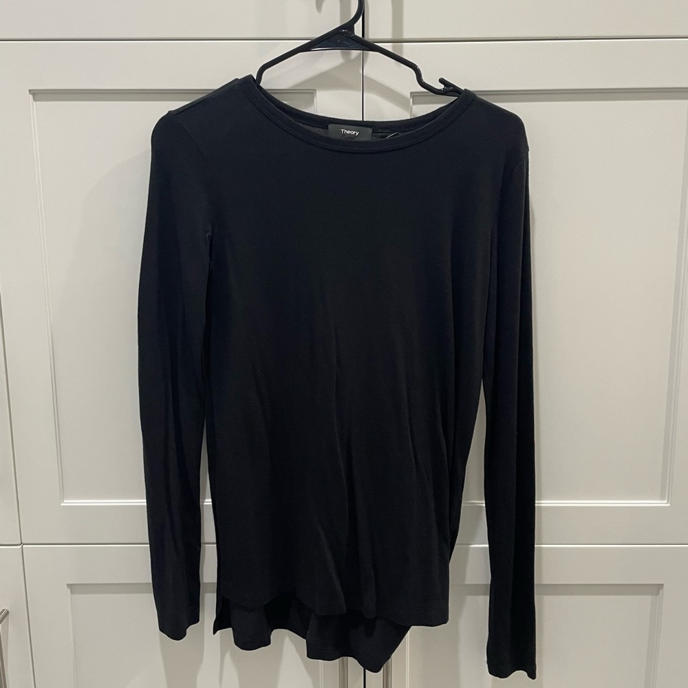 Theory Black Long Sleeve Tee Shirt